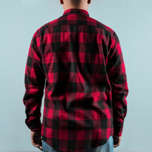 back-of-red-plaid-shirt Πουκάμισο Καρό Κόκκινο 002