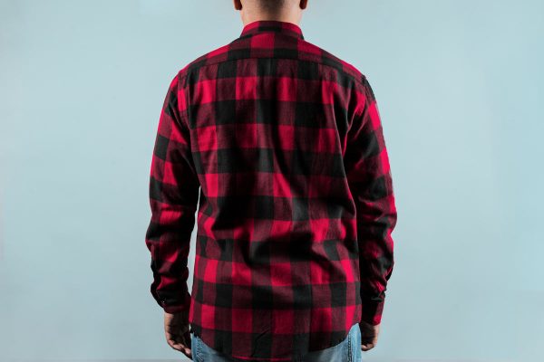 back-of-red-plaid-shirt Πουκάμισο Καρό Κόκκινο 002
