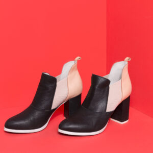 black-and-nude-boots-on-red Μπότες Μαύρο