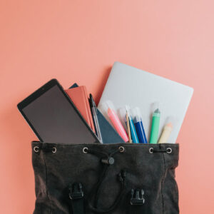 black-bag-lays-with-items-for-school-falling-out-of-it Τσάντα Μαύρο 005
