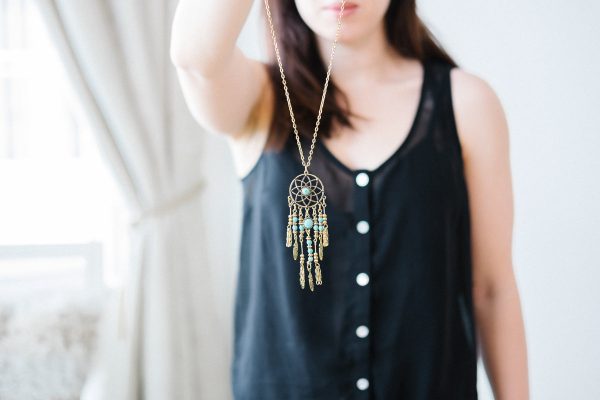 gold-dream-catcher-necklace Κολιέ Χρυσό