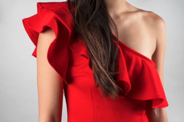 ruffled-dress-shoulder Φόρεμα 015